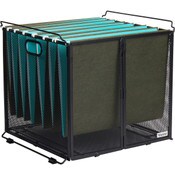 Wholesale - Black Hanging File Organizer Letter Size, Hanging File Folder Box, Black Metal C/P 8